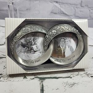 Fetco Picture Frame‎ Pewter Wedding Double Rings Two Shall Become One New